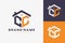 Hexagon CC house monogram logo for real estate, property, construction business identity. box shaped home initiral with fav icons