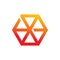 Hexagon color line letter x honey logo design