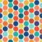 Hexagon colorful seamless geometric pattern.