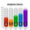 Hexagon cube chart bar infographic design template.