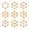 hexagon dots set logo icon template