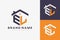 Hexagon EL house monogram logo for real estate, property, construction business identity. box shaped home initiral with fav icons