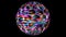 Hexagon futuristic technology on sphere ball visualization wave digital surface background, animation abstract rainbow spot light