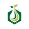 Hexagon Green Grow Sprout Agricultural Logo Icon