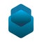 Hexagon group team blue color shape logo design
