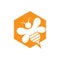 Hexagon Honey Bee Hive Sting Chat Idea Simple Logo