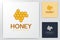 hexagon honey logo Ideas. Inspiration logo design. Template Vector Illustration. Isolated On White Background