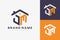 Hexagon JM house monogram logo for real estate, property, construction business identity. box shaped home initiral with fav icons