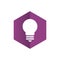 Hexagon With Light Bulb Vector Logo