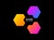 Hexagon logo design. Gradient cube logotype. Modern business concept. Hexagonal color shape on black background