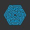 Hexagon maze, labyrinth icon. Business concept.