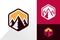 Hexagon Mountain Outdoor Logo Design  Brand Identity Logos Designs Vector Illustration Template