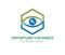 Hexagon optical technology eye future vision vector logo design
