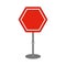 Hexagon road sign red icon