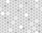 Hexagon seamless pattern. Grayscale random shade honeycomb line repeatable background.