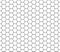 Hexagon seamless pattern texture. Black honeycomb line repeatable on white background, stroke editable.