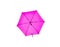 Hexagon shape pink umbrella isolated on white background.