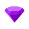 Hexagon violet gemstone. Amethyst side view. Vector illustration