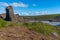 Hexagonal basalt rocks at Hljodaklettar on Iceland