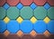 Hexagonal brick flooring background texture