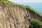 Hexagonal columns of volcanic origin at the Hong Kong Global Geopark in Hong Kong, China.