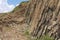 Hexagonal columns of volcanic origin at the Hong Kong Global Geopark in Hong Kong, China.