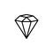 Hexagonal diamond outline icon is a simple trendy style. Vector logo of gemstone