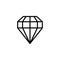 Hexagonal diamond outline icon is a simple trendy style. Vector logo of gemstone