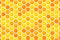 Hexagonal golden yellow honeycomb pattern paper cut background with sweet honey inside