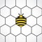 Hexagonal honey comb background with stylized bee