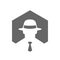 Hexagonal Incognito Icon, Hacker Logo Design, Man With Fedora Hat Logo, Secret Agent Icon Concept