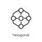 Hexagonal Interconnections icon. Trendy modern flat linear vecto