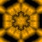 hexagonal kaleidoscopic pattern in yellow gold and black