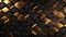 Hexagonal Luxury Black Metal Background with Golden Light Lines. 3D Geometric Texture
