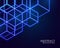 Hexagonal neon shapes abstract technology background design