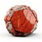 hexagonal pebble with a rusty red color and a matte finish k uh