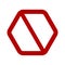 Hexagonal prohibition sign. No symbol isolated on white. Vector illustration