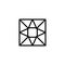 Hexagonal square diamond outline icon is a simple trendy style. Vector logo of gemstone