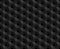 Hexagonal vector black embossed seamless pattern. Plastic hexagon grid dark background. Hexagon cell with hole endless texture.