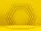 Hexagonal yellow podium 3D