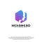 Hexagone Head logo vector, Head intelligence logo designs concept vector