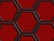 Hexagons with Red Textured Fill Background