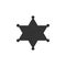Hexagram sheriff icon isolated. Flat design