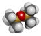 Hexamethyldisiloxane (HDMSO) organosilicon solvent molecule. 3D rendering. Atoms are represented as spheres with conventional