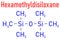 Hexamethyldisiloxane HDMSO organosilicon solvent molecule. Skeletal formula.