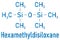 Hexamethyldisiloxane HDMSO organosilicon solvent molecule. Skeletal formula.