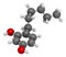 Hexylresorcinol molecule. Has anaesthetic, antiseptic and anthelmintic properties. 3D rendering. Atoms are represented as spheres