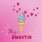 Hey Sweetie Card with Yummy Ice Cream