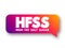HFSS (High Fat Salt Sugar) acronym - term concept background
