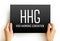 HHG - High Harmonic Generation acronym text on card, abbreviation concept background